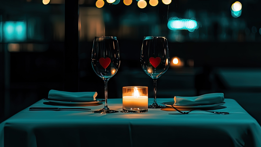 Valentine’s Day table setup at home
