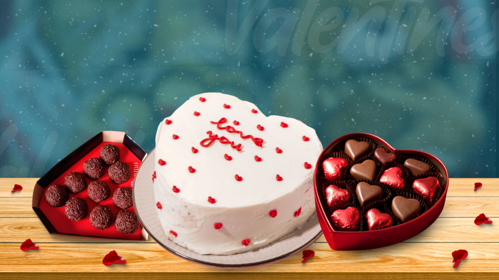Heart-shaped Valentine’s cake