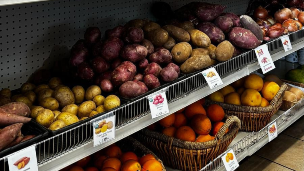 Close-up of fresh fruits and vegetables