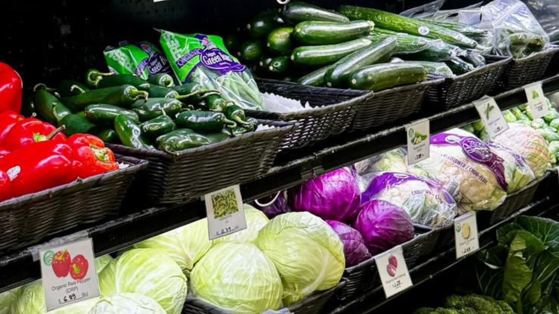 Fresh produce at a local grocery store